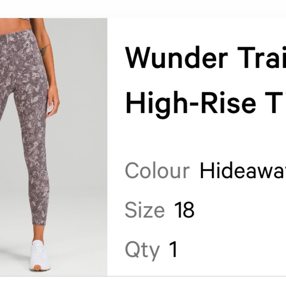 Lululemon wunder train size 18 leggings